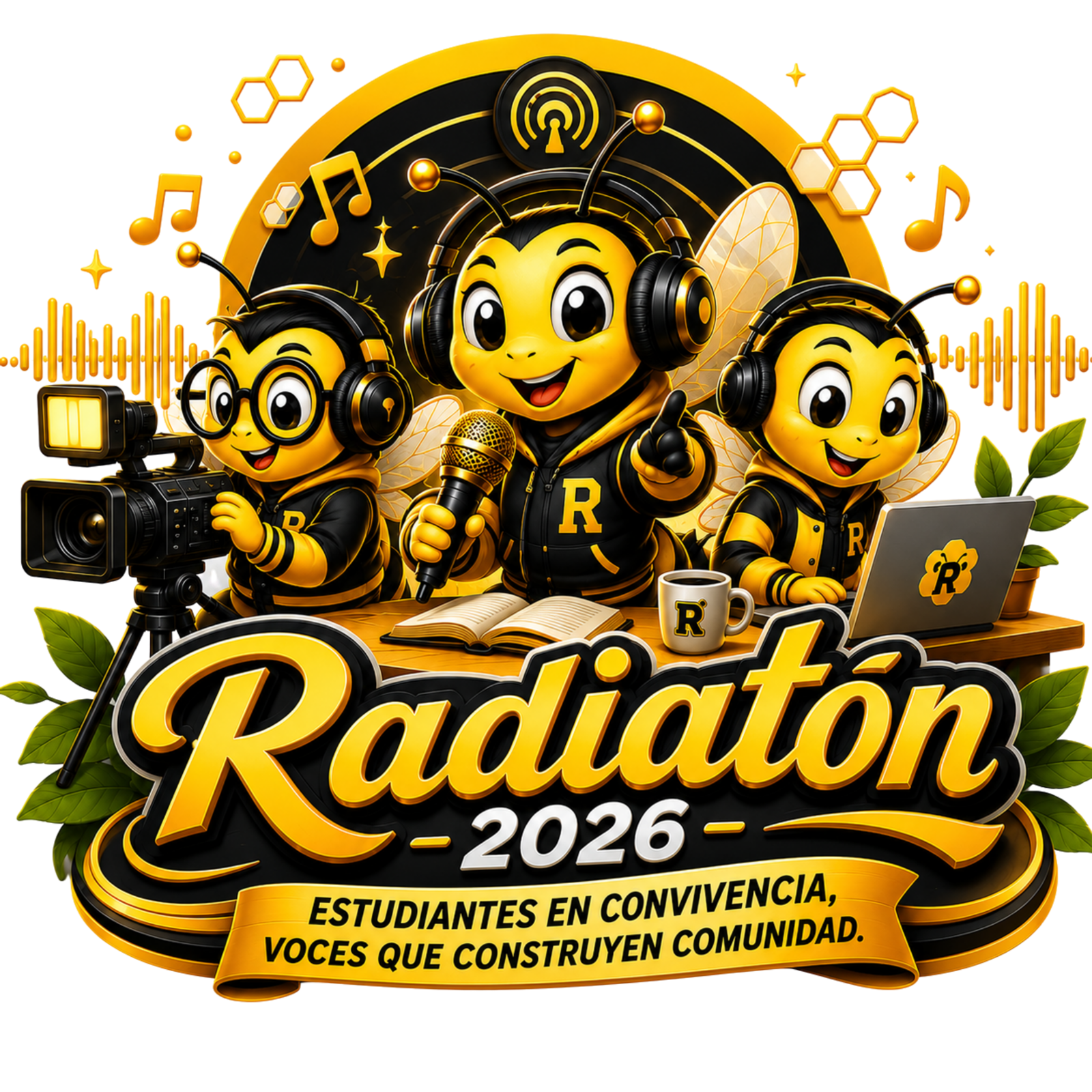 Logo principal Radiatón 2026 con abejas