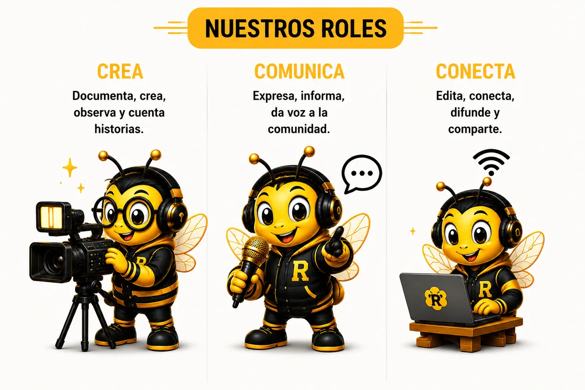 Roles oficiales de Radiatón: Crea, Comunica y Conecta