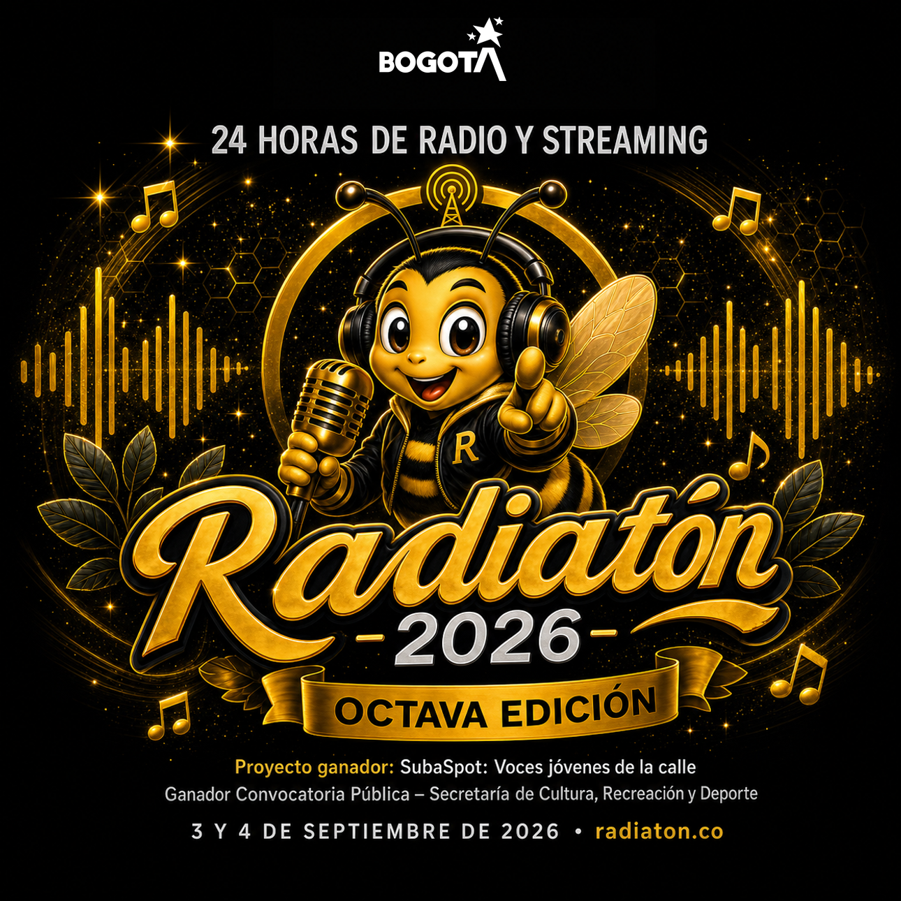 Pendón central Radiatón 2026