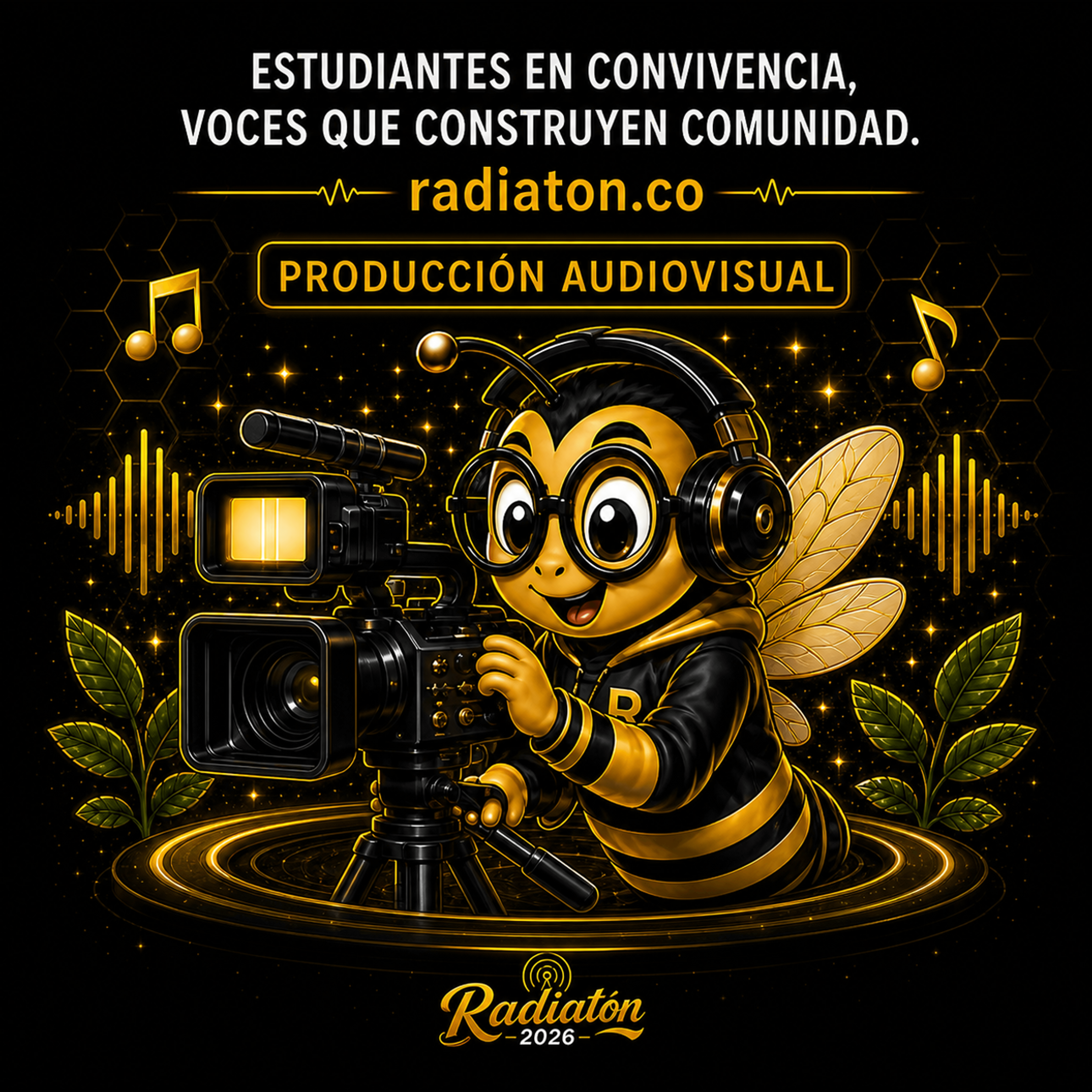 Pendón producción audiovisual 2 por 2 metros