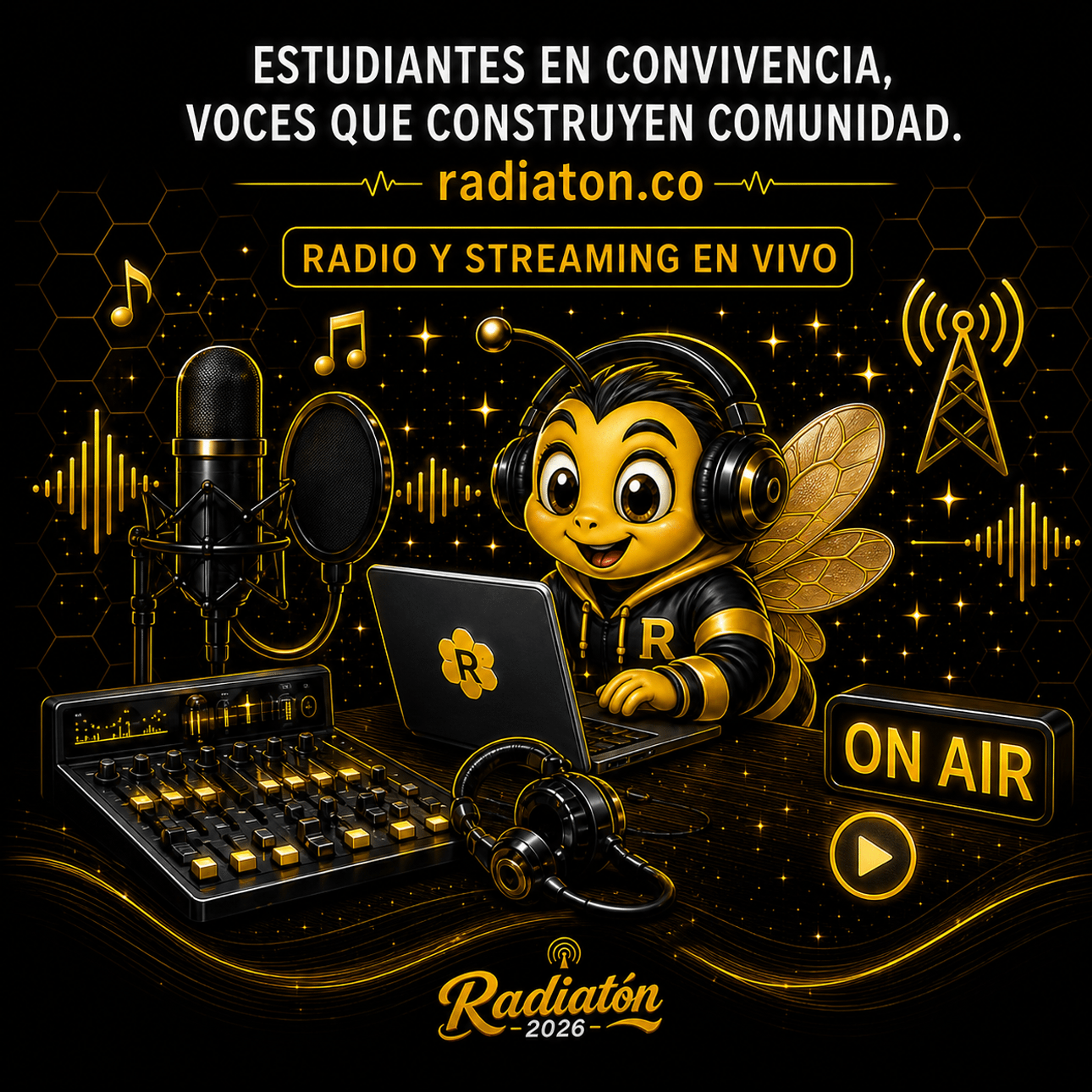 Pendón radio y streaming 2 por 2 metros